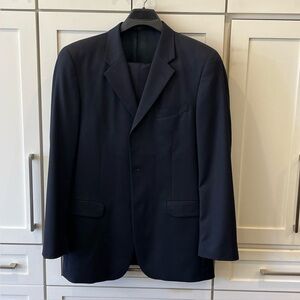 Donald J. Trump Signature Collection Men's 2 Piece Suit 42L 100% Wool Navy Blue